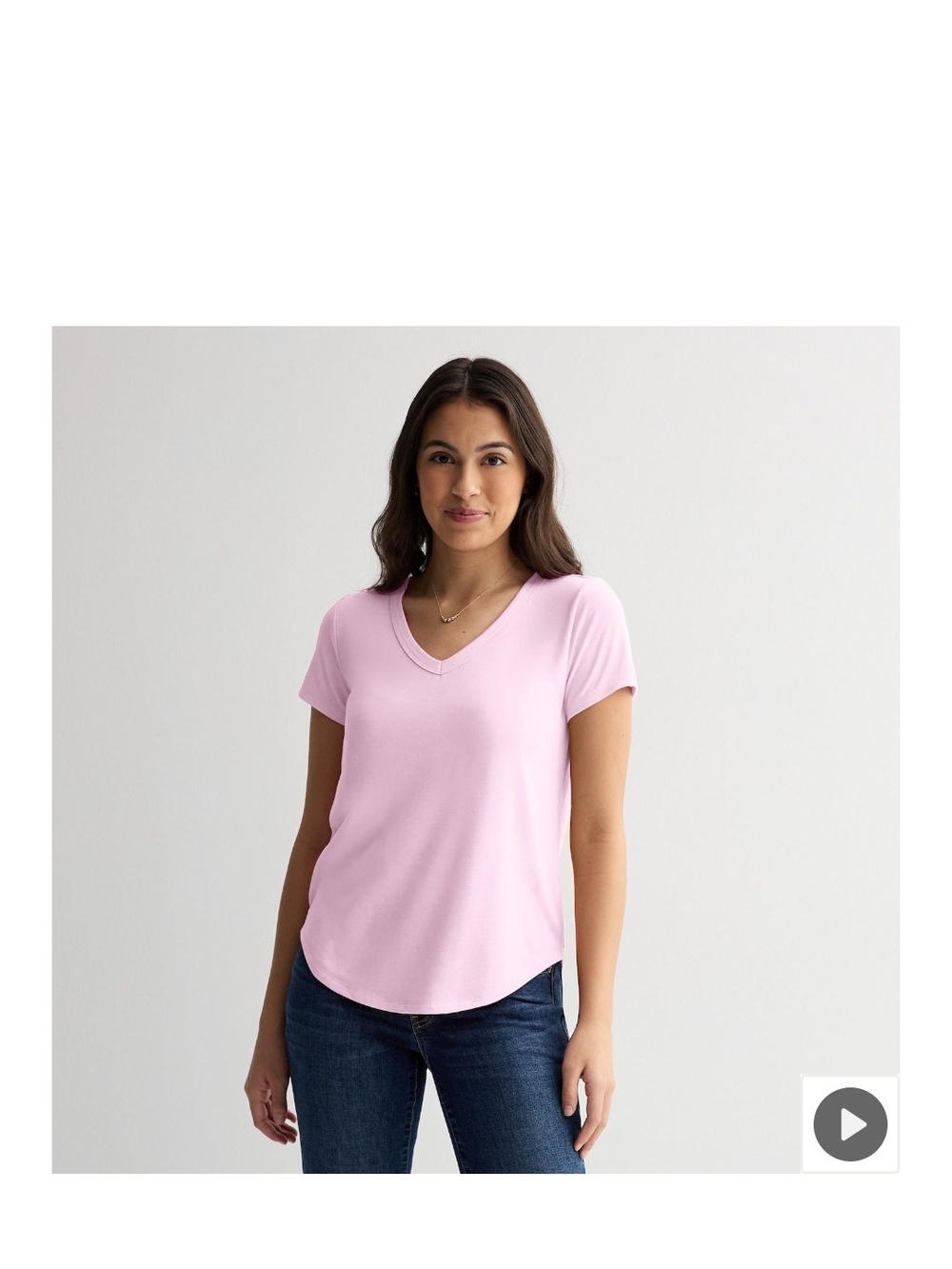 SO Light Pink V-Neck Short Sleeve Tee